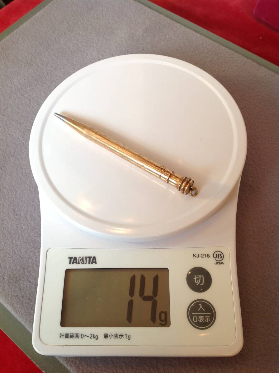 骨董品 金蒔 シャープペンシル VANCO PAT OCT 1920 THE ETOH CO ROLLED GOLD 重さ14g_画像5