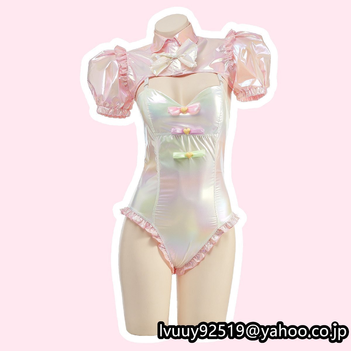  this season most new work Leotard swimsuit L size tent gram lustre pin g/ white bust pad entering cosplay short sleeves uniform fancy dress photographing 