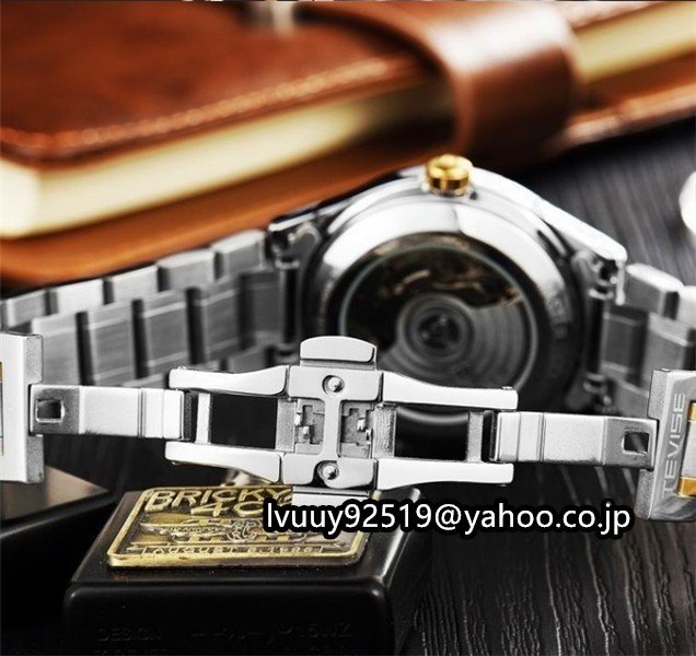 メンズ高級腕時計 機械式 自動巻 40mm カレンダー表示 男性 ウォッチ 紳士 通勤 ビジネス ファション ホワイト_画像7