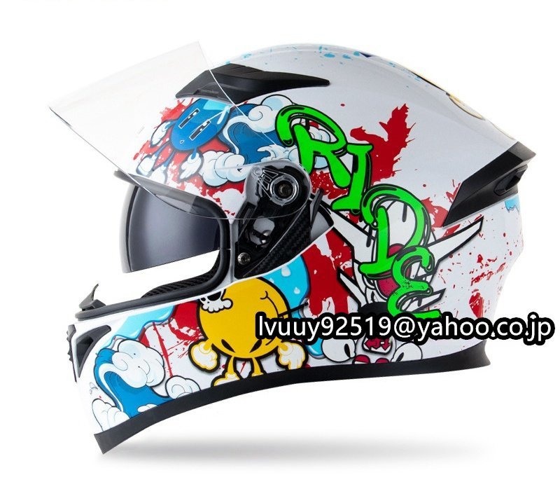 ダブルレンズ バイク フルフェイスヘルメット ジェット ヘルメット 内蔵サングラスサイズM~2XL選択可_画像1