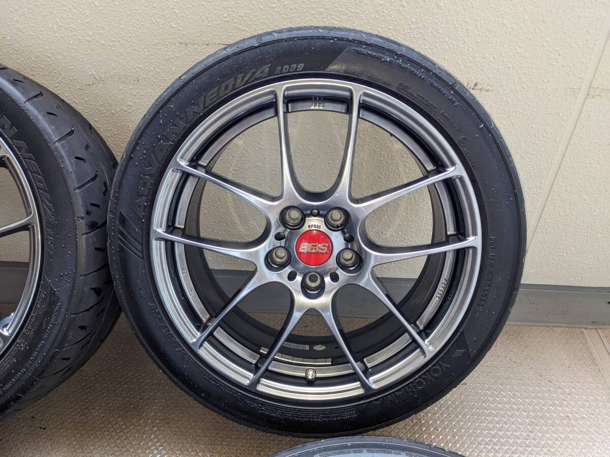 BBS RF525 18インチ ダイヤモンドブラック 225/45R18 ADVAN NEOVA AD09 22年製 4本セット 7.5J +50 114.3 5Hの画像3