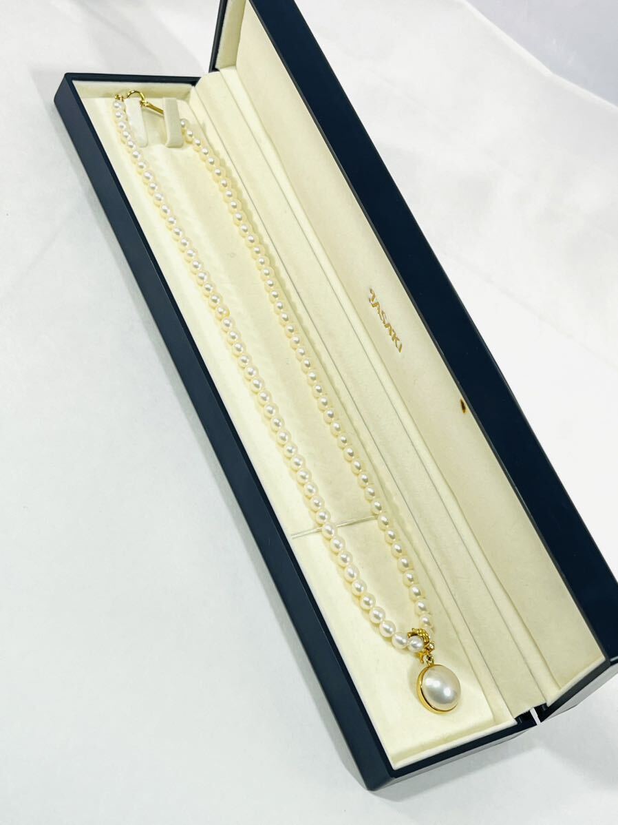 ◇1円 ★ K18 田崎真珠 TASAKI パール ネックレス 真珠ネックレス ケース入り 刻印の画像1