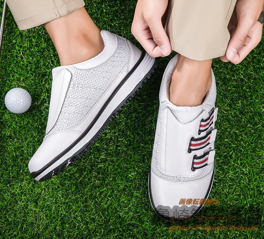  супер редкий туфли для гольфа новый товар спорт обувь сильный рукоятка soft шиповки спортивная обувь градация широкий спортивные туфли . скользить водоотталкивающий белой серии 24.0cm