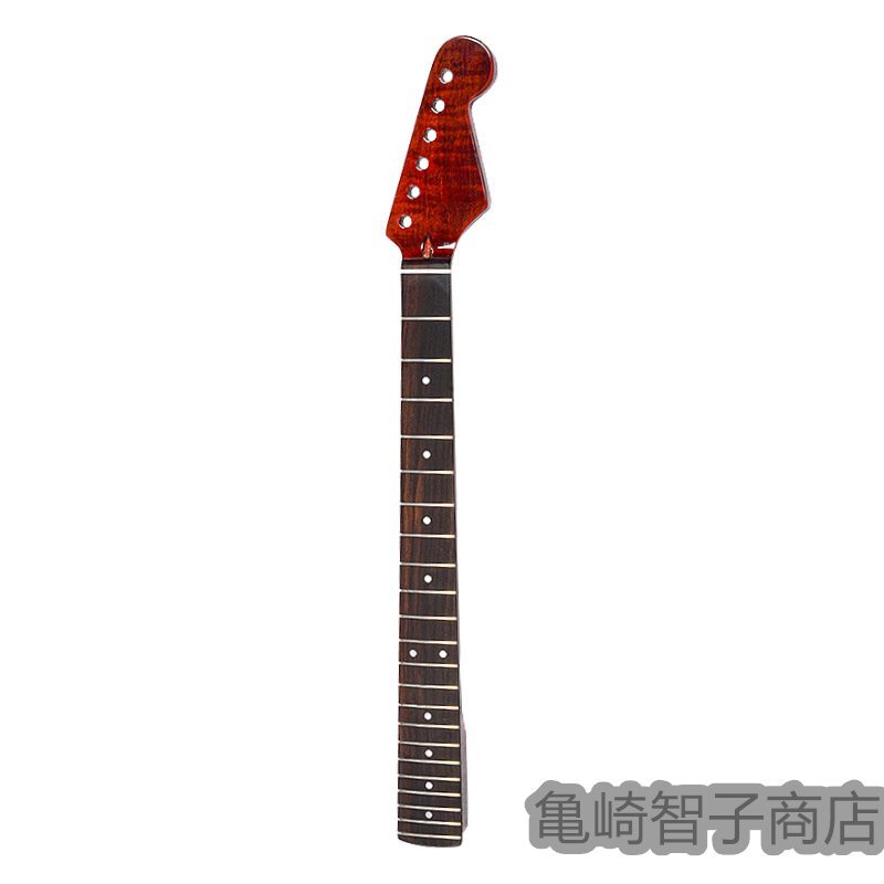 エレキギターネック STストラトタイプ交換用ネック ギターパーツ トラ杢メイプル 艶有り トラ杢ネック ローズウッド指板_画像2