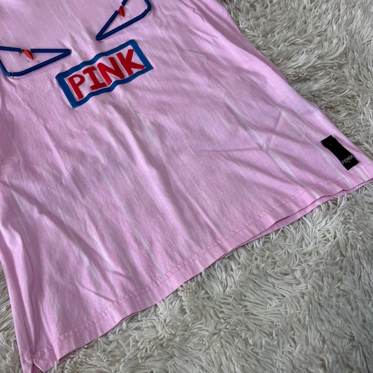 稀少XL！フェンディ『圧倒的存在感』FENDI 半袖 Tシャツ モンスター バグズアイ カットソー 50 ピンク メンズ イタリア製の画像3