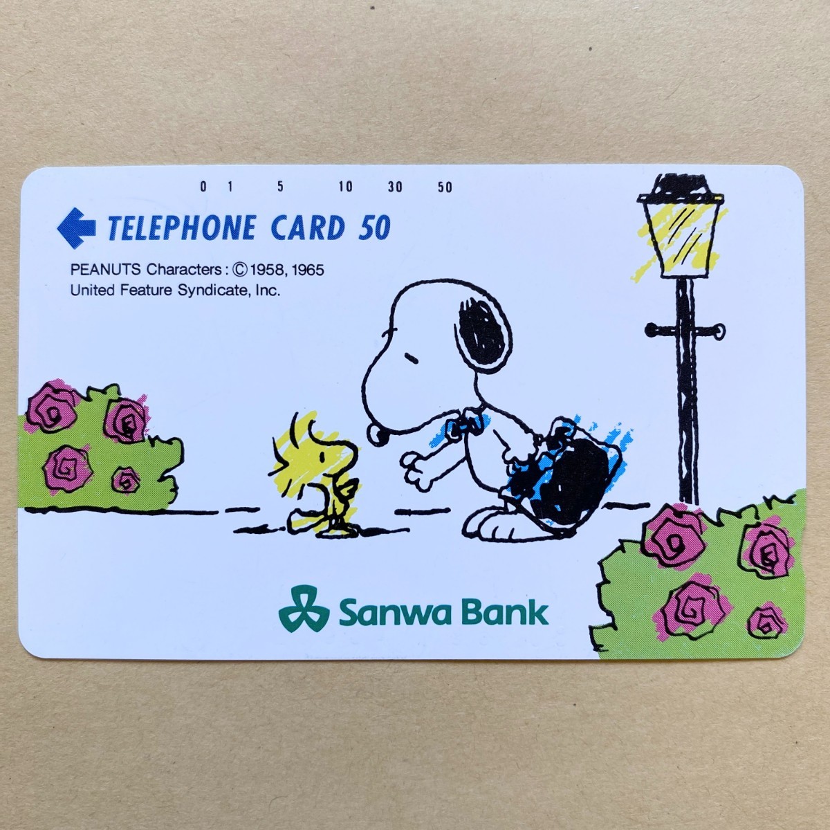 [ не использовался ] телефонная карточка Snoopy Sanwa карта 