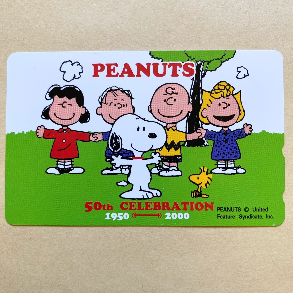 【未使用】テレカ スヌーピー PEANUTS 50TH CELEBRATION_画像1