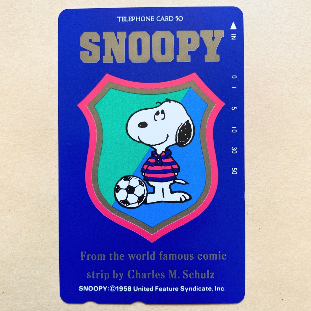 [ не использовался ] телефонная карточка Snoopy футбол 