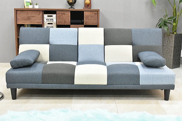  region limitation free shipping new goods patchwork navy color table attaching reclining sofa - bed cloth made 3 seater . sofa stylish furniture :NW44-11C-ZW-KC