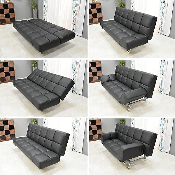  new goods sofa bed reclining BK color leather armrest . motion 3P sofa Northern Europe modern stylish bed bed hour depth 112cm:NW44-9A05-KC