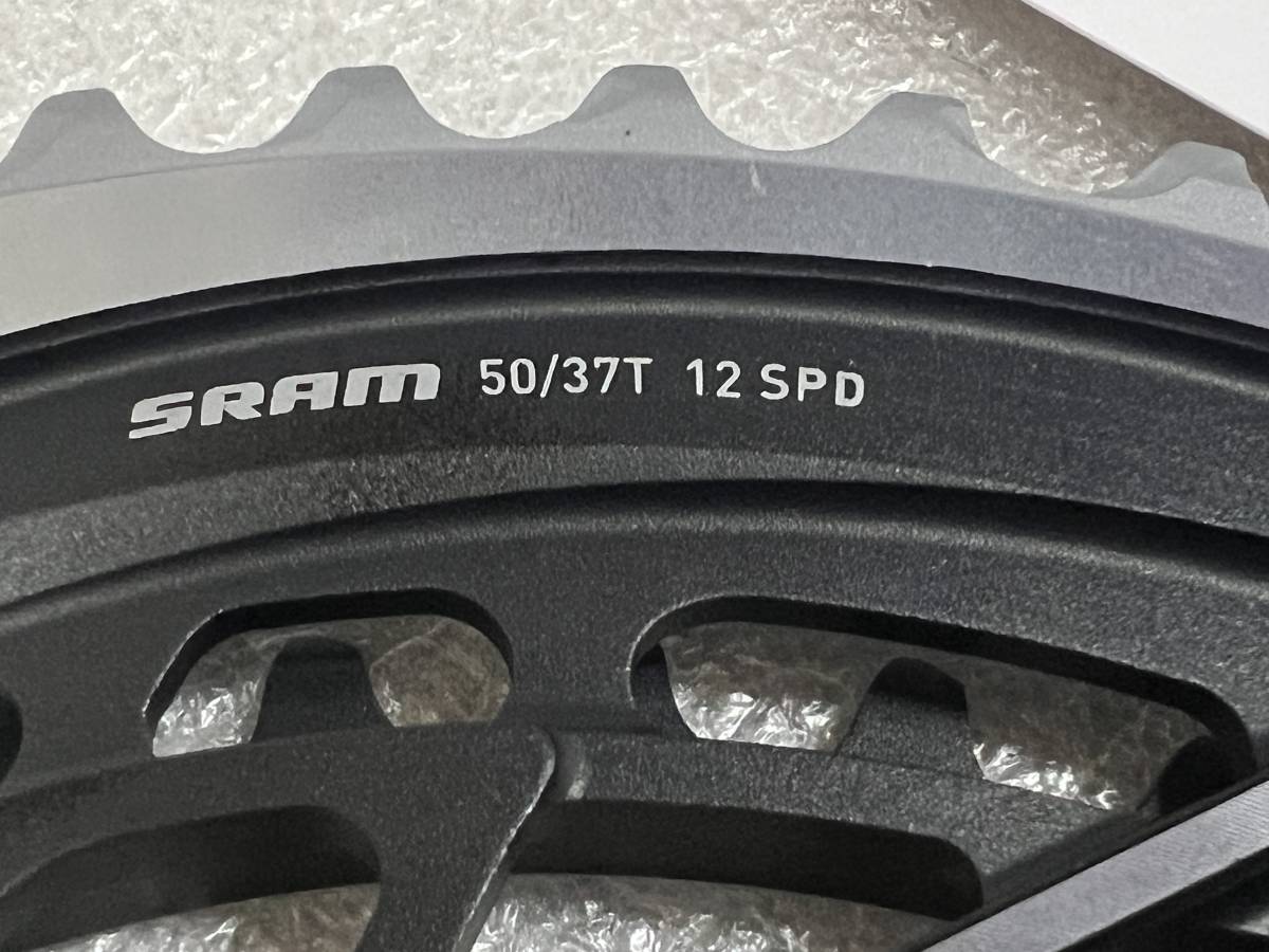新品 SRAM RED AXS 12速 DUB 50/37 170mm パワーメーター付チェーンリング&カーボンクランクセッ の画像4