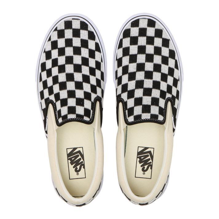 【VANS】 SLIP ON V98CF スリッポン ニット素材　チェッカー　黒白系　27cm_画像3