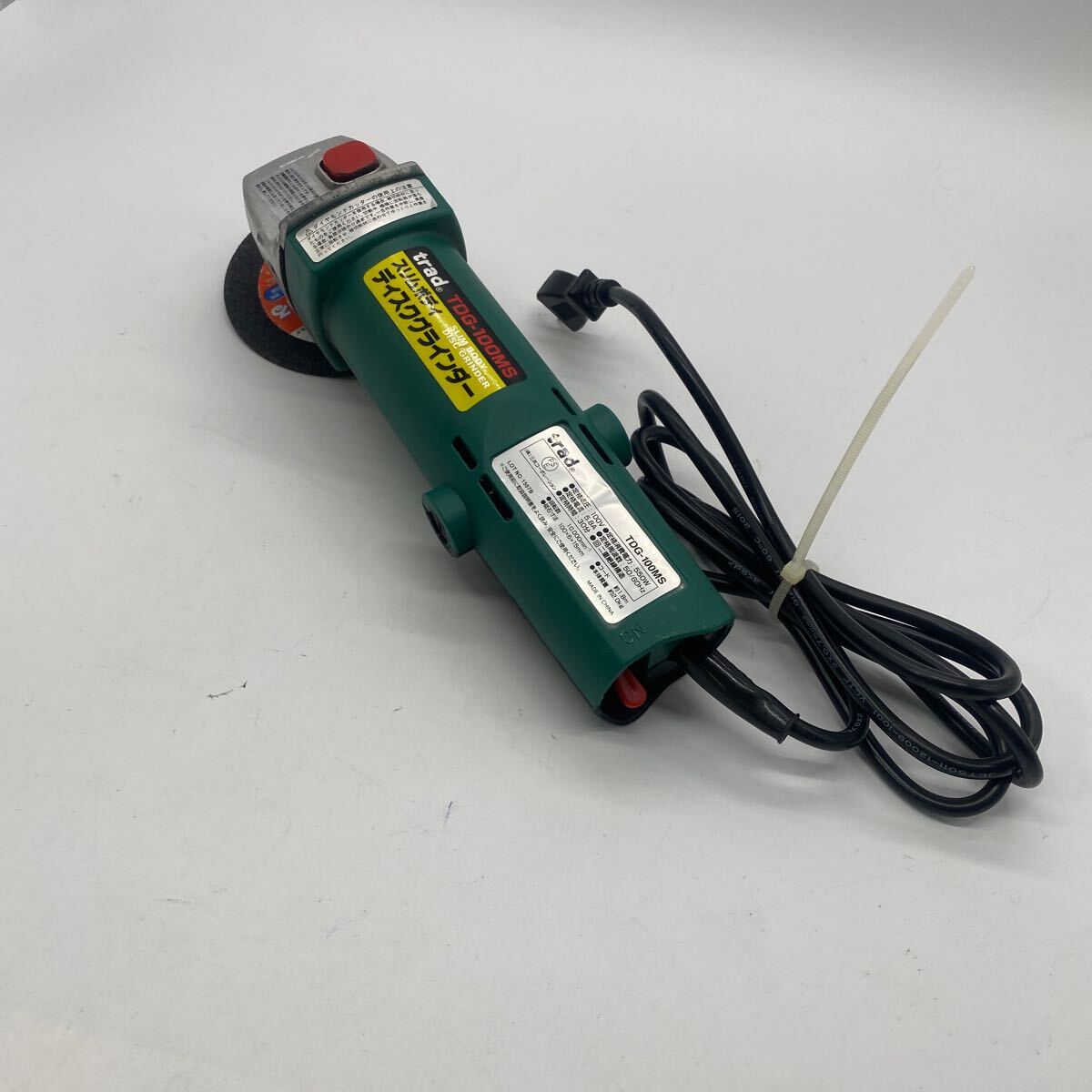 2403I5 trad TDG-100MS スリムボディ ディスクグラインダー 100V 電動工具 通電動作確認済み_画像1