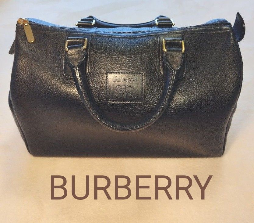 BURBERRY(バーバリー)ミニボストンバッグ　ブラック　レザー　ハンドバッグ