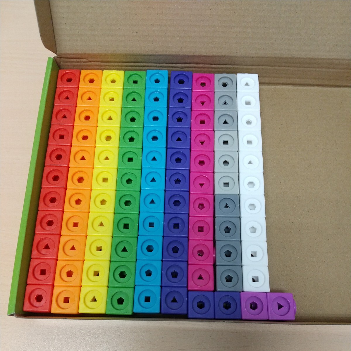 y031501t NumberBlocks MathLink Cubes ナンバーブロックス 1-10 キューブ 100個入り アクティビティセット 算数おもちゃ 93417-J _画像8