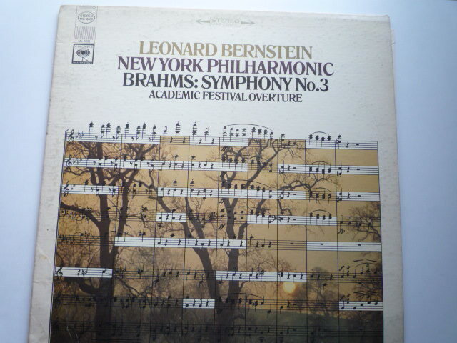 SN70 米COLUMBIA盤LP ブラームス/交響曲第3番、大学祝典序曲 バーンスタイン/NYPSO 2eyes_画像1