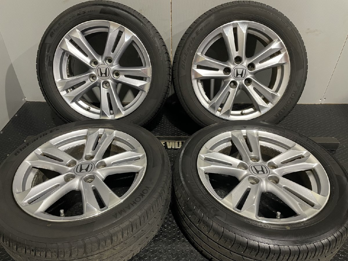 【YOKOHAMA BluEarth-Es ES32 195/55R16】夏タイヤ【HONDA CR-Z 純正ホイール 16インチ 6J5HPCD114.3+45】22年製 バリ溝 (MTA665)_画像1