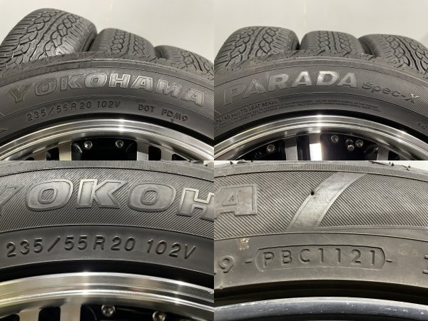 【YOKOHAMA PARADA Spec-X 235/55R20】夏タイヤ【ロクサーニ EX マトリックス 20インチ 8.5J5HPCD114.3+45】21年製 ハリアー等　(MTA673)_画像10