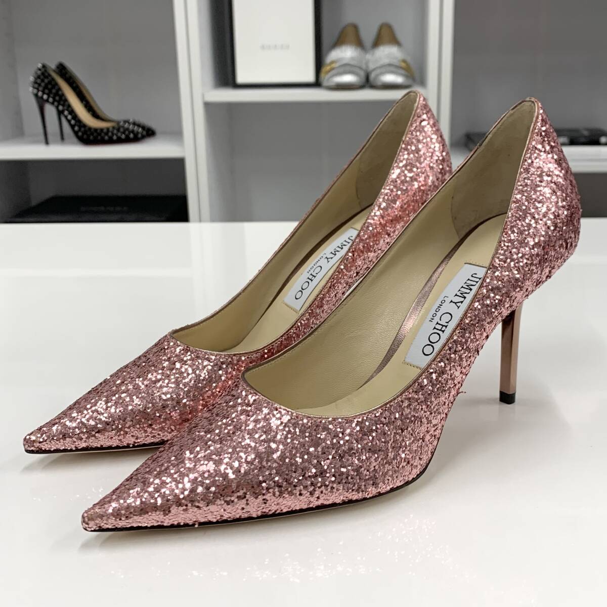 9117 未使用 ジミーチュウ グリッター パンプス ピンク|Yahoo 9117 未使用 ジミーチュウ グリッター パンプス ピンク|Yahoo