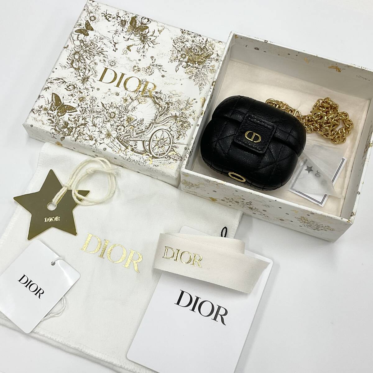 9271 Christian Dior CD kana -ju цепь airpods кейс черный 