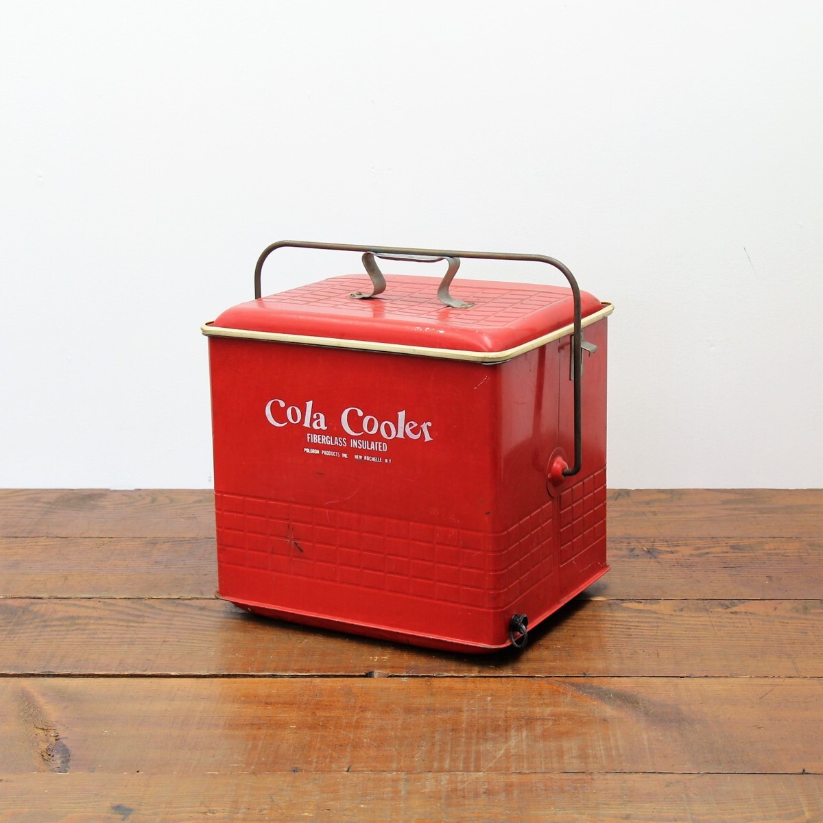 ＃9768　1950年代　アメリカ　ヴィンテージ　cola cooler　コーラクーラー　クーラーボックス　アイスボックス　赤　キャンプ　アウトドア