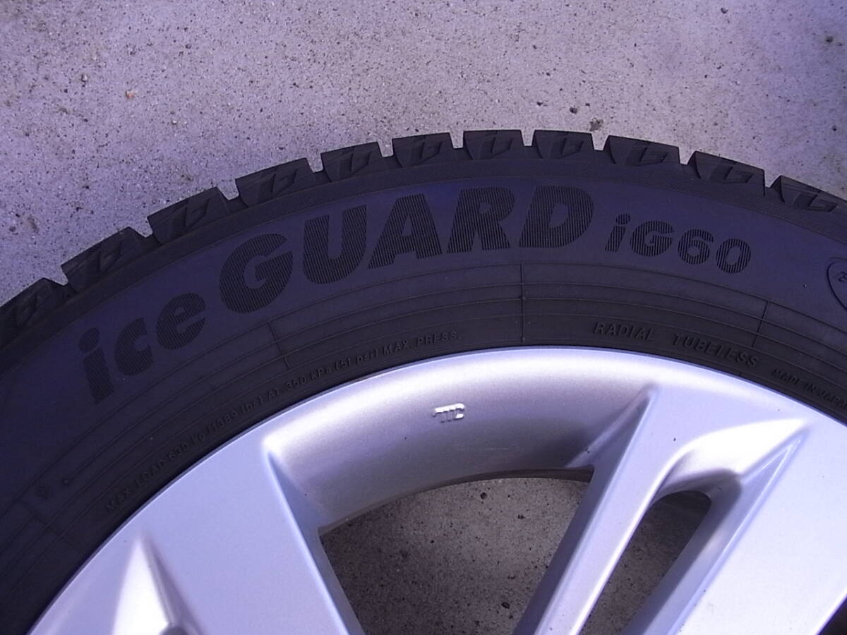 195/65R16 ice GUARD 6 IG60 21年製 スタッドレス ライズ純正アルミ 4本セット バリ溝 中古の画像2