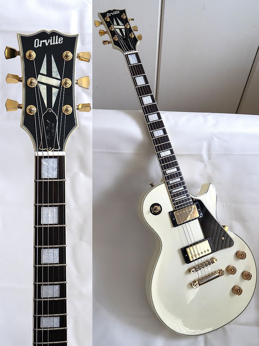 ★Orville Les Paul Custom LPC-75 Alpen White オーヴィル オービル ギブソン レスポールカスタム アルペンホワイト 若干難あり 綺麗です!の画像2