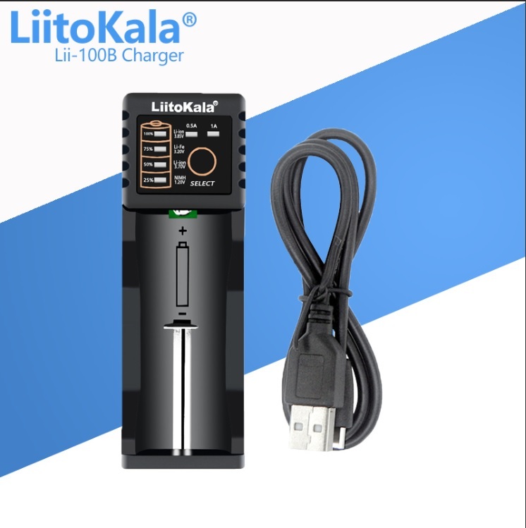  free shipping LiitoKala charger Lii-100B USB input lithium battery NI-MH battery 18650 other great number . use possibility 