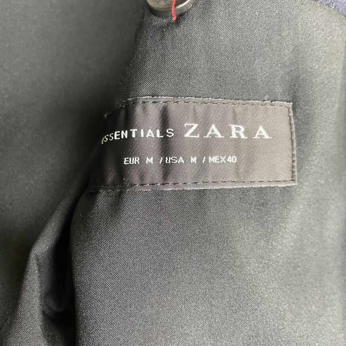 美品!!!爽やか春ジャケ◎ESSENTIALS ZARA テーラードジャケット ネイビー ブレザー Mサイズ ザラ メンズの画像8