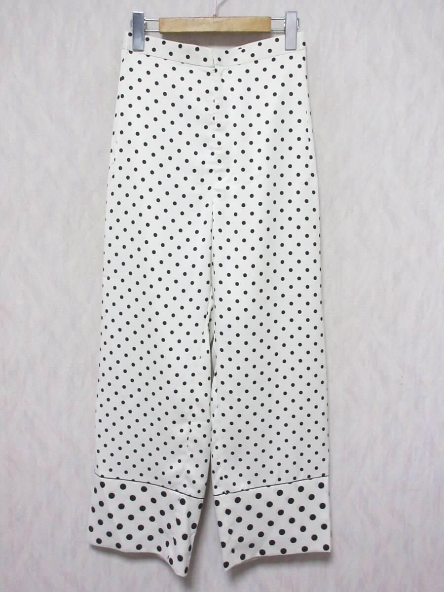 ROUGE VIF rouge vif dot pattern long wide pants lady's 36 summer white black irmri yg5439