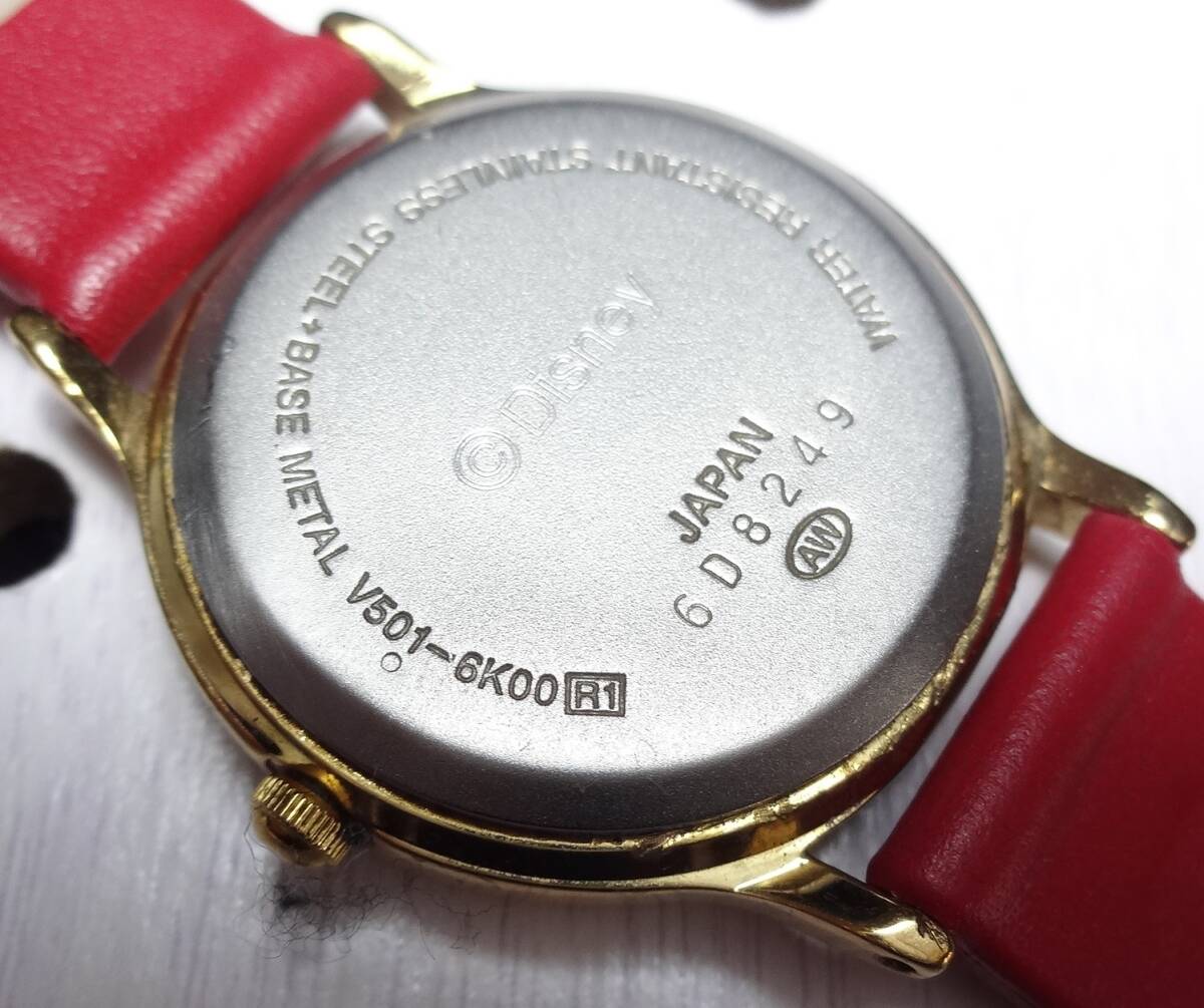 整備済 90年代 ビンテージ SEIKO ミニーマウス 着物 漢字 レディースウォッチ 腕時計 ディズニーランド限定 セイコーの画像6