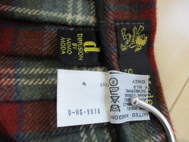 タータンチェック巻きスカート 64 スコットランド製 秋冬 美品