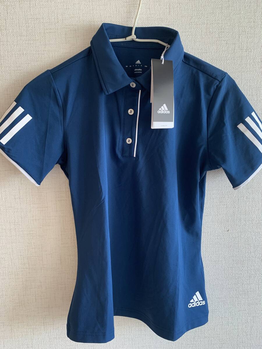 アディダス　adidas 半袖スポーツシャツ　ネイビーカラー_画像1