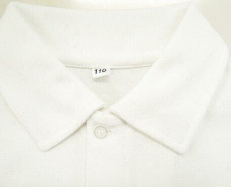 新品未使用 子供服 綿100% 長袖ポロシャツ 吸湿速乾 スクール キッズ 白 ホワイト 2枚セット 100_画像5