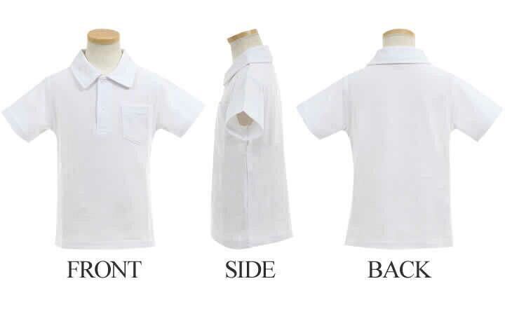  new goods unused child clothes cotton 100% polo-shirt with short sleeves .. speed . school Kids white white 100