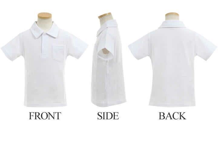 新品未使用 子供服 綿100% 半袖ポロシャツ 吸湿速乾 スクール キッズ 白 ホワイト 110_画像3