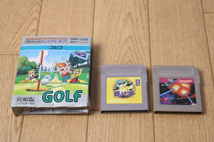 ゲームボーイソフト３点「X エックス」「ポケモン ピカチュウ」「ゴルフ」　管Z8004