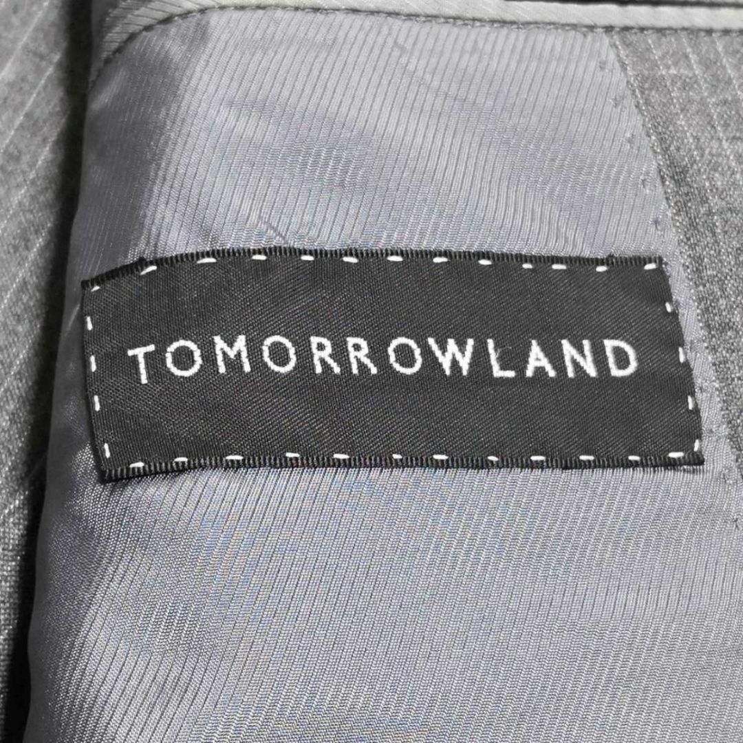 極美品 L トゥモローランド ロロピアーナ ウール100 背抜き ジャケット 灰 ストライプ TOMORROW LAND Loro Piana 羊毛 ブレザー グレー_画像7