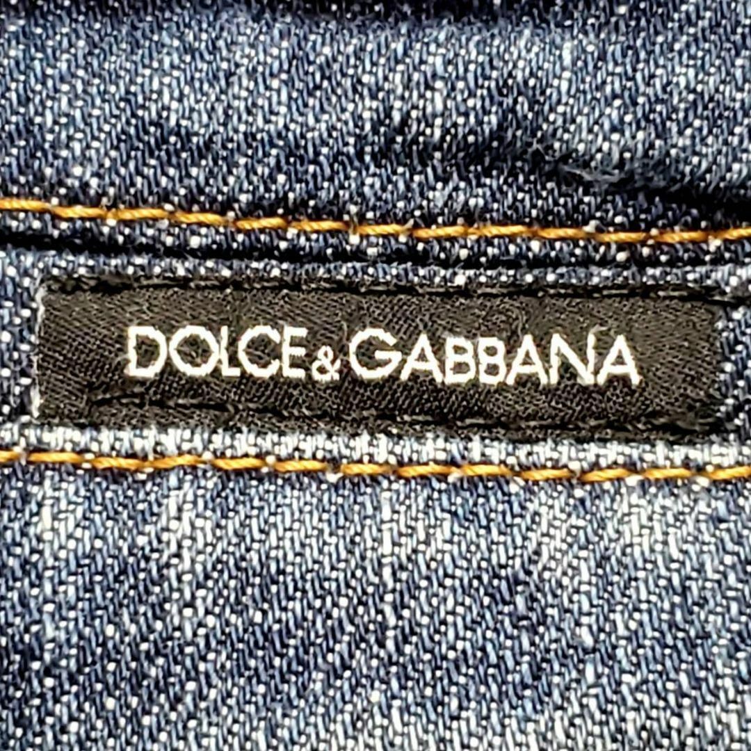 極美品 XL ドルチェ＆ガッバーナ デニム パンツ 青 イタリア製 メタルプレート DOLCE&GABBANA ジーパン Gパン DGロゴ ボタン 50 インディゴ_画像8