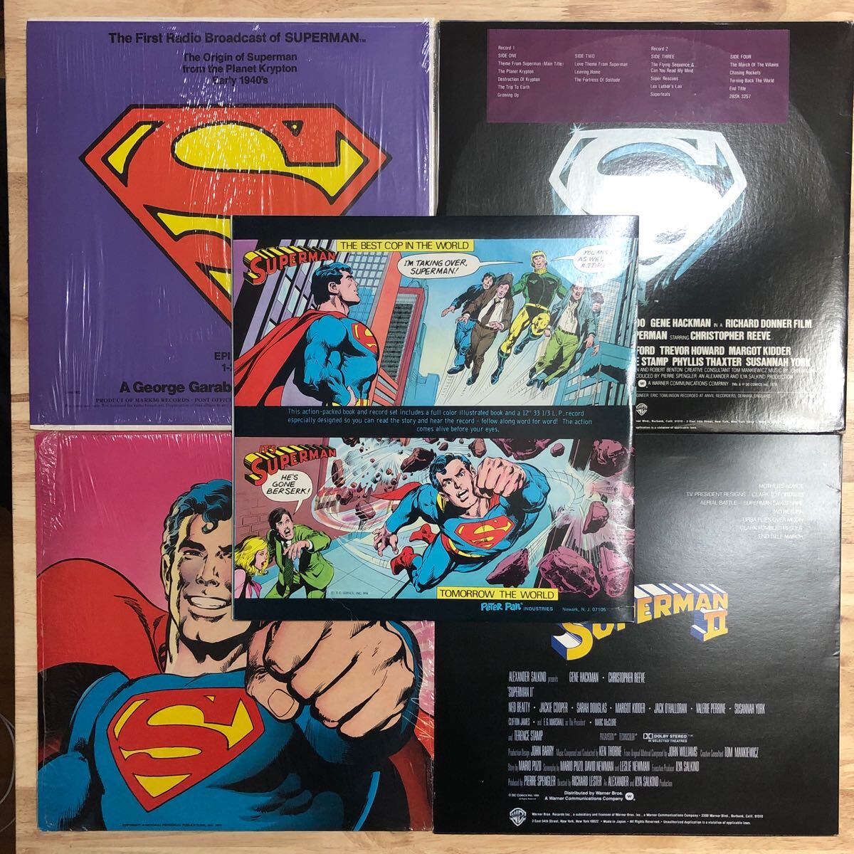 LP SUPERMAN スーパーマン '70年代プレス希少盤含む5枚セット [ピーターパンレコード帯付き/ピクチャー盤etc] ★バットマン スパイダーマン_画像2