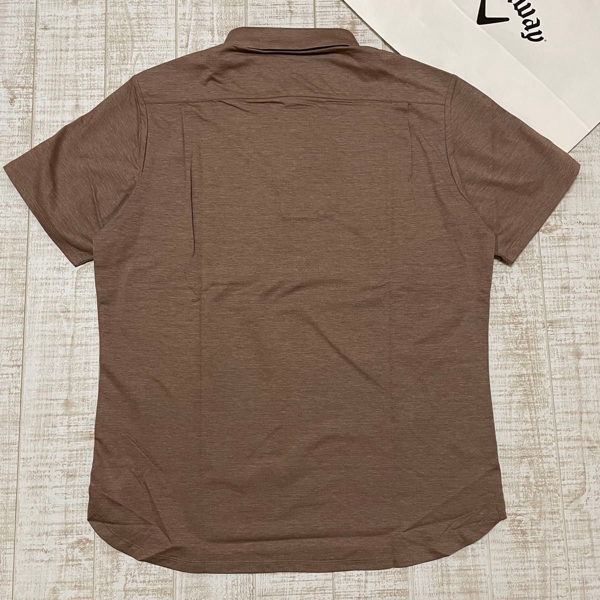 新品 キャロウェイ レッドレーベル 半袖シャツ シンプル ブラウン LLサイズ