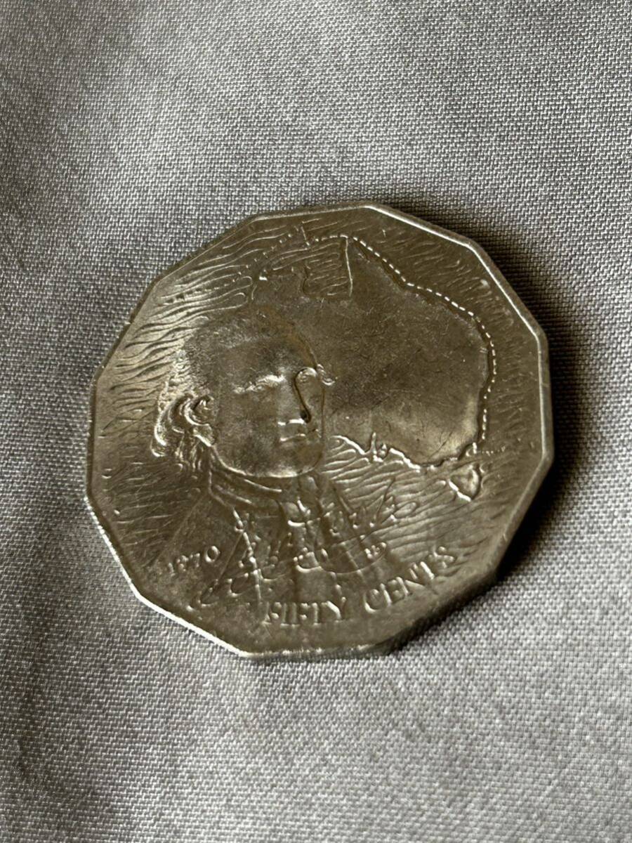 オーストラリア エリザベス女王 肖像デザイン 50セント硬貨 記念デザイン 5枚セット 光沢あり まとめ可能 送料一律230円の画像3