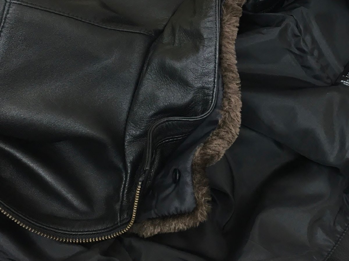 リューグー LIUGOO ライダースジャケット L 黒 羊革 ボア付き 未使用 2403WS043_画像10
