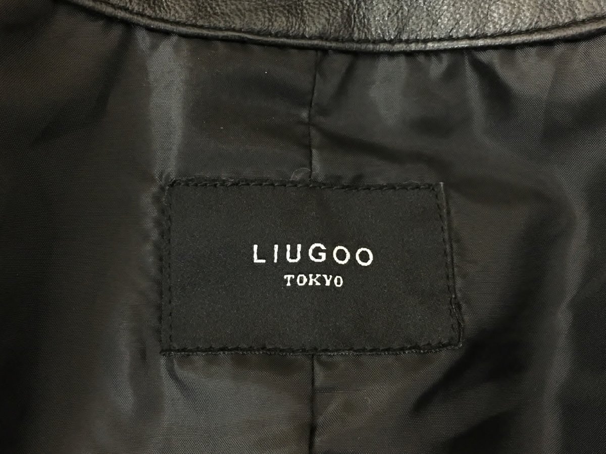 リューグー LIUGOO ライダースジャケット L 黒 羊革 ボア付き 未使用 2403WS043_画像4