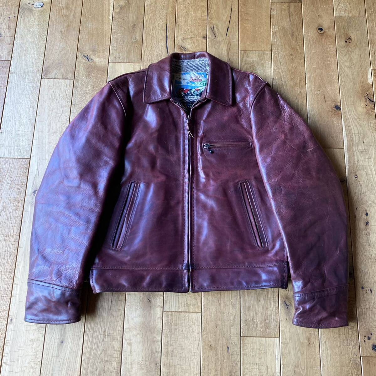 Aero Leather エアロレザー HIGHWAYMAN ハイウェイマン 中古 34 レザージャケット ホースハイド 馬革 シングルライダース_画像1