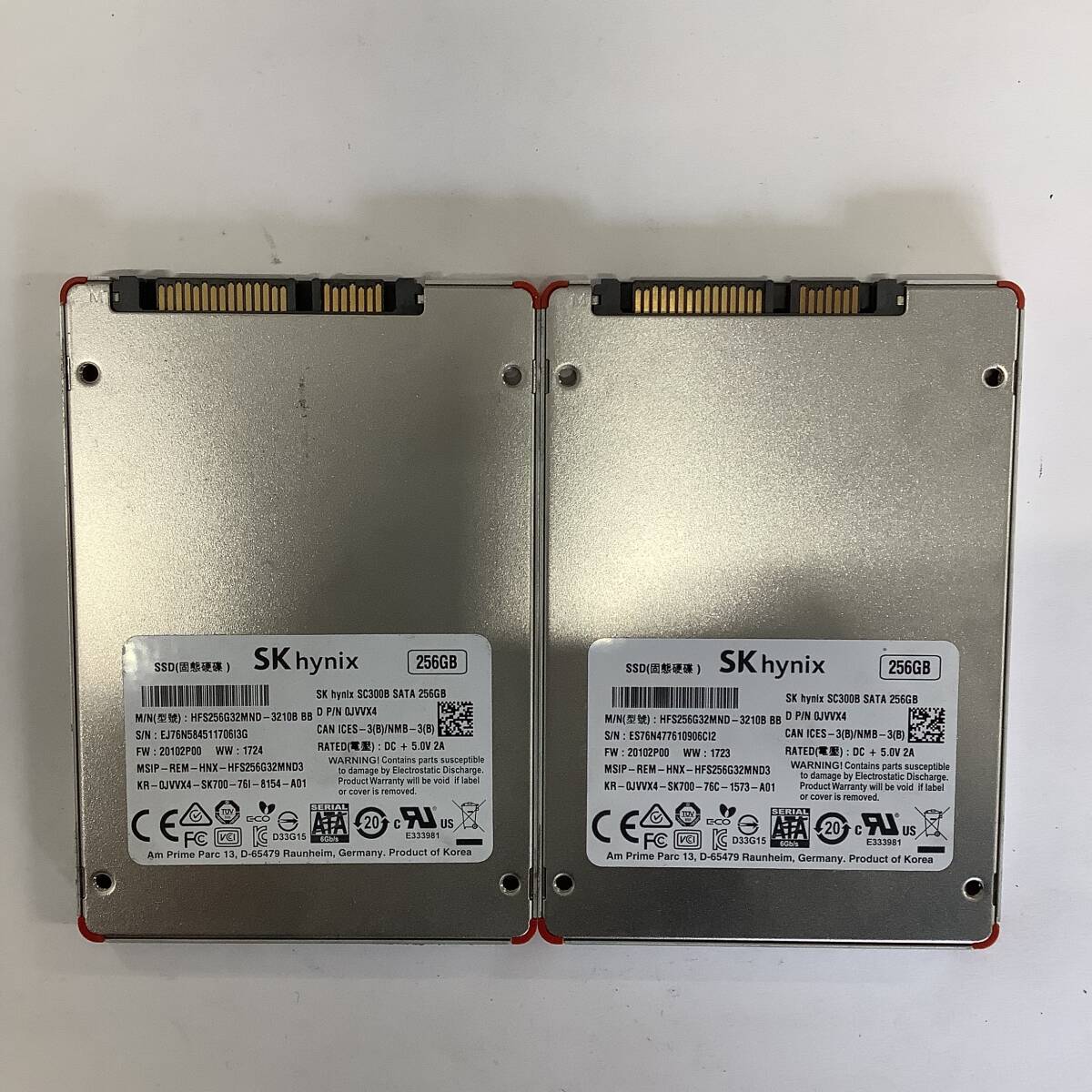 S60323152 SK hynix SATA 256GB 2.5インチ SSD 2点【中古動作品】_画像1