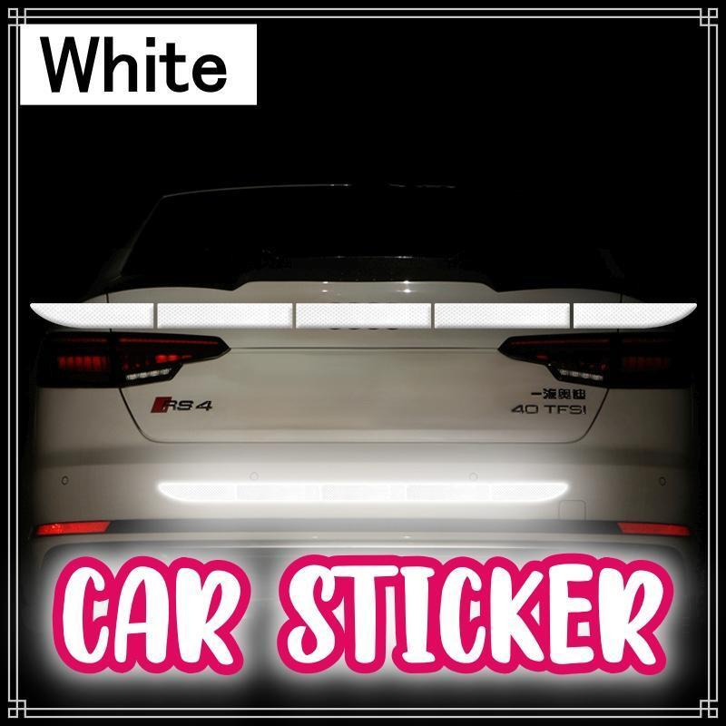 車 ステッカー 白色 ホワイト 反射 ドレスアップ カー用品 傷防止 679の画像1