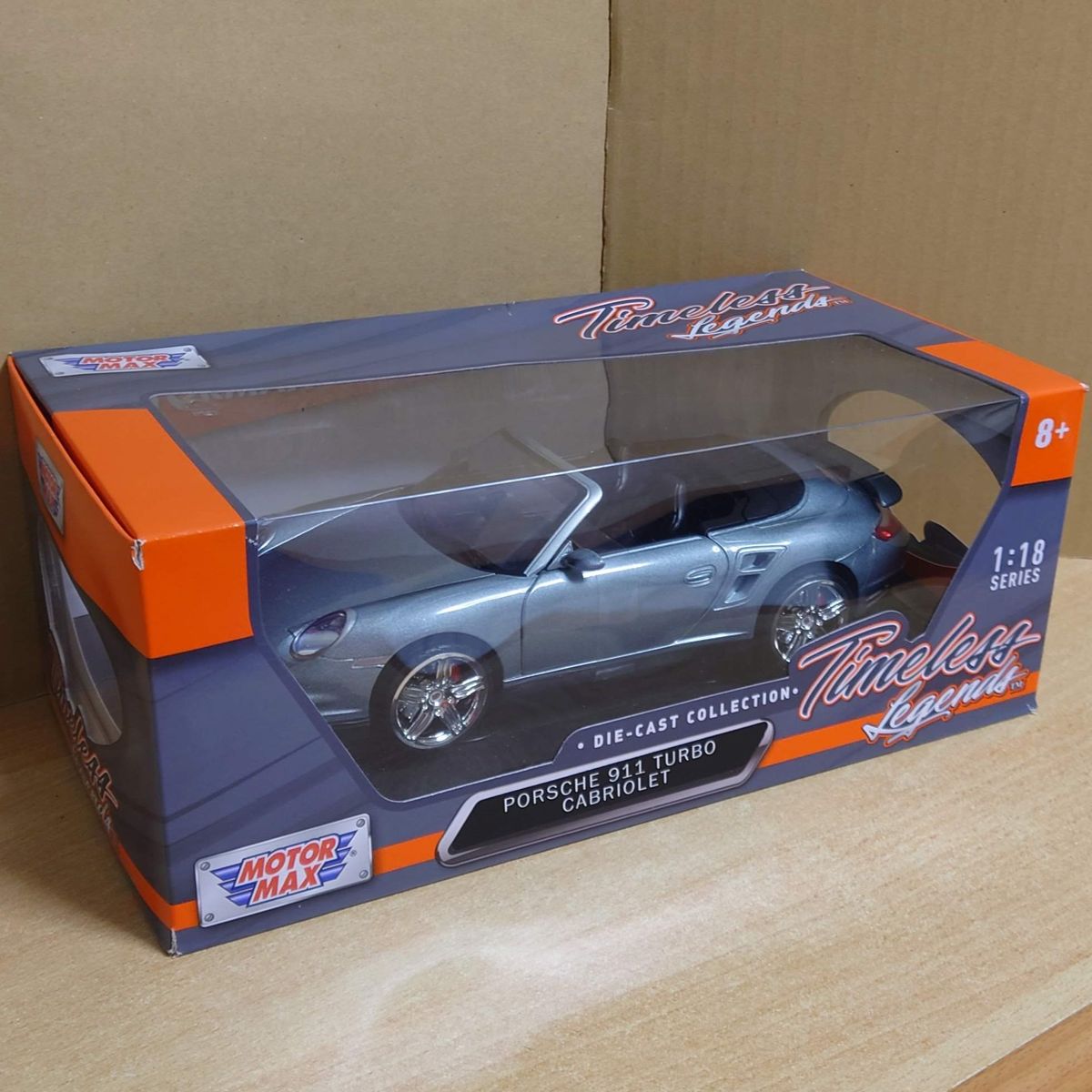 1/18 ポルシェ911ターボ カブリオレ シルバーメタリック PORSCHE 911 TURBO モーターマックス製