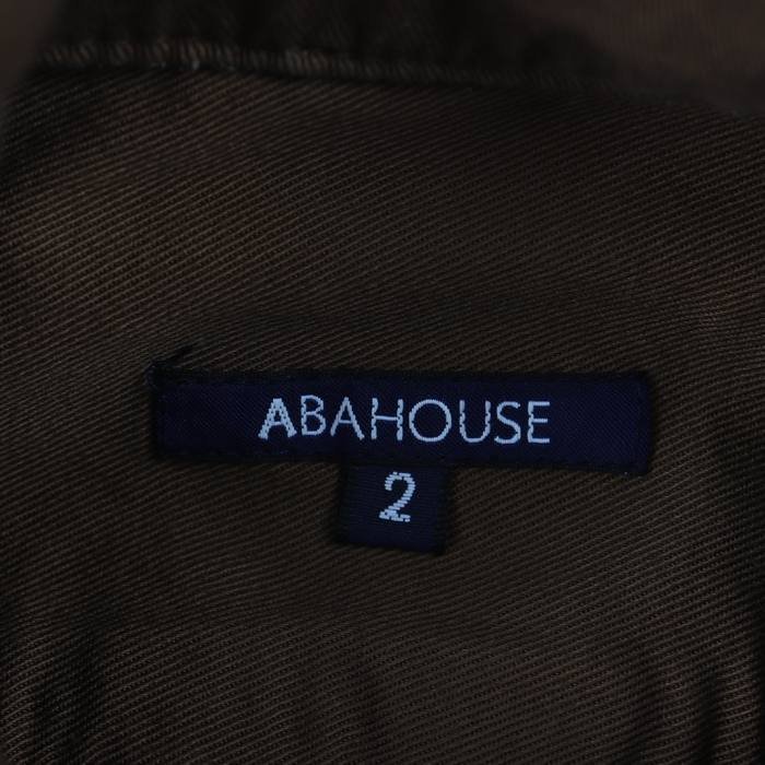 アバハウス シャツ 長袖 ハイネック コットン ストレッチ トップス メンズ 2サイズ カーキ ABAHOUSE_画像3