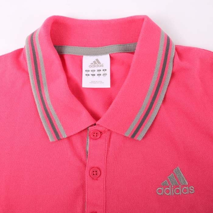 アディダス 半袖ポロシャツ ワンポイントロゴ ゴルフウエア メンズ Mサイズ ピンク adidas_画像4